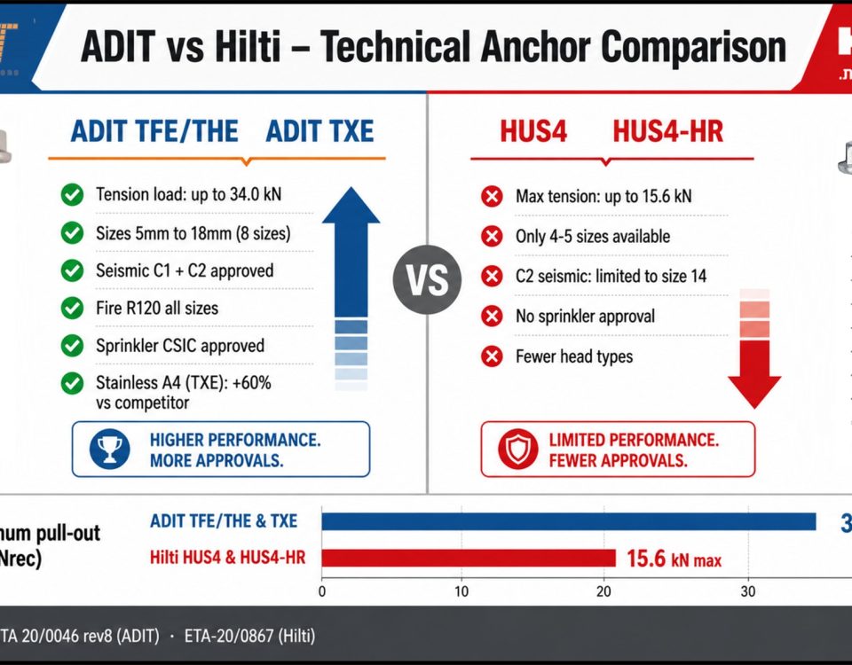 ADIT TFE-TXE vs HILTI HUS4-HUS4HR