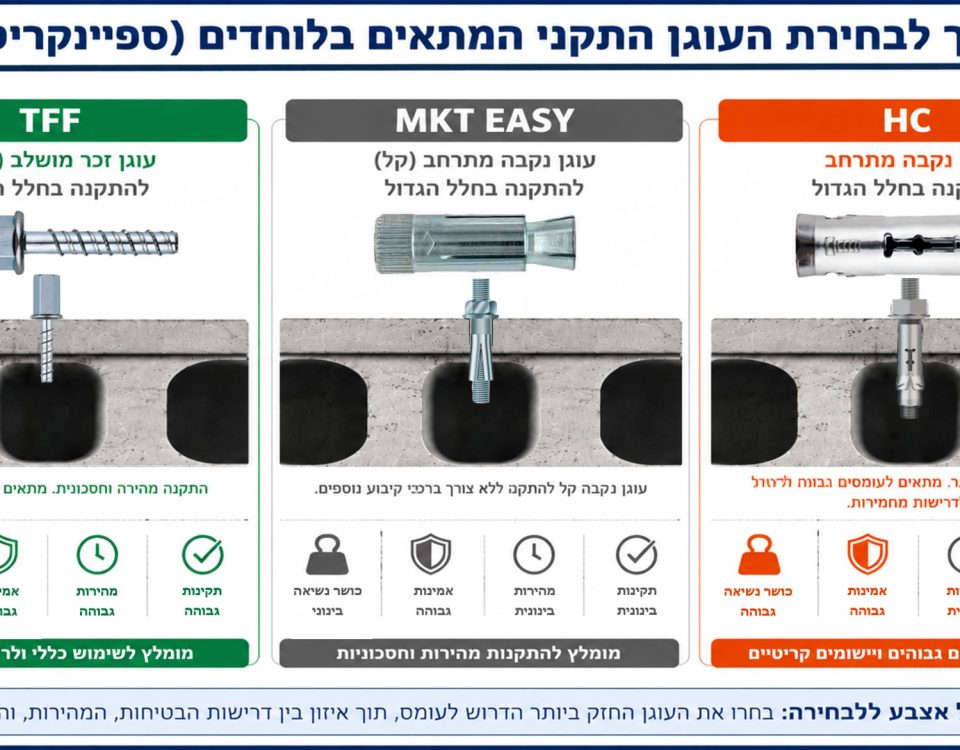 השוואת עוגנים לספיינקריט: TFF, MKT EASY, HC